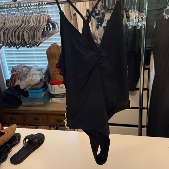 L*Space Cream and Black One Piece Swimsuit with V-Neck - Picture 8 of 8